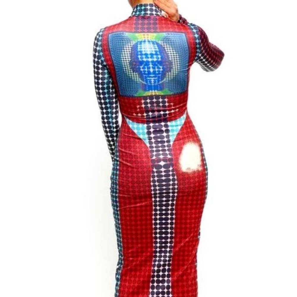 Stasia 3006 Bikini Body: Printed Bodycon Sexy Stretch Dress - Picture 10 of 16